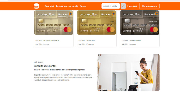 conseguir o Cartão Livraria Cultura Itaucard Internacional Mastercard