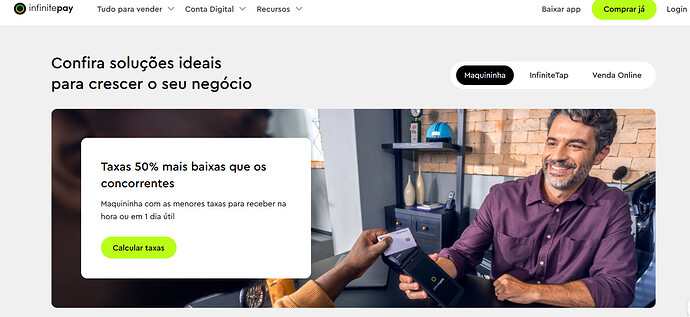 Onde posso simular parcelamento com juros no cartão de crédito Visa?