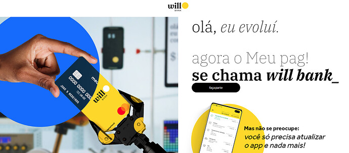 Página do site do Will Bank
