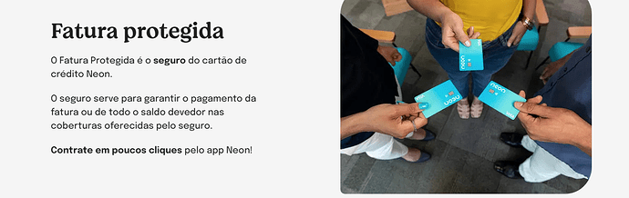 Fatura protegida do cartão Neon