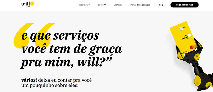 Will Bank cartão de crédito libera limite na hora sem precisar depositar