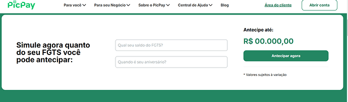 Empréstimo FGTS PicPay não caiu, o que fazer?
