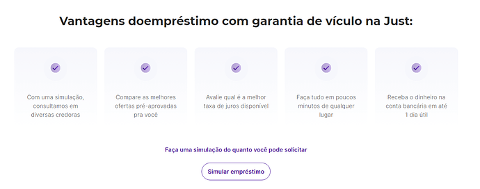 Página do site da Just