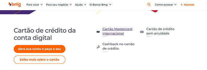 Como conseguir o cartão Conta Digital BMG