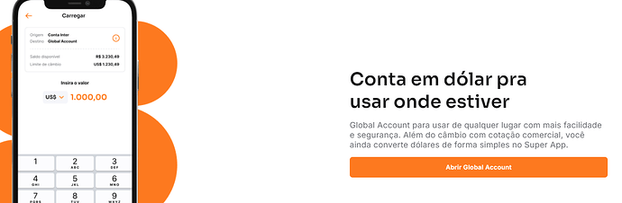 Página do site do Banco Inter sobre cartão