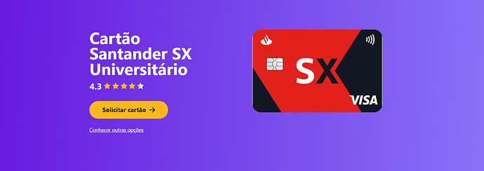 Cartão Santander SX para universitários