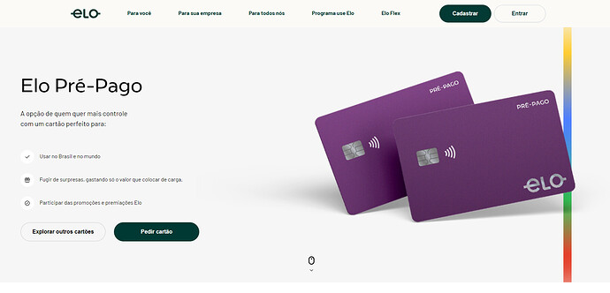 Cartão Elo Pré-Pago