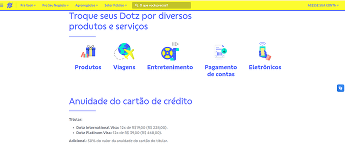 Cartão bb dotz visa internacional