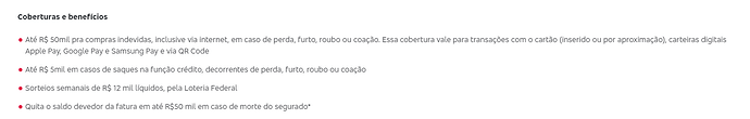 Benefícios do seguro cartão de crédito