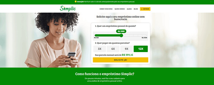 A Simplic faz empréstimo pelo WhatsApp?