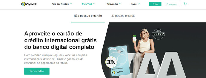 Como ativar a função crédito do cartão PagBank?