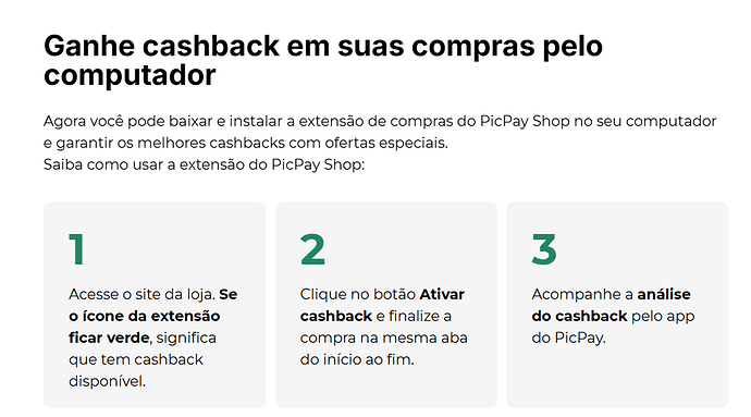 cashback no PicPay