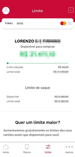 umentar o limite do cartão Bradesco pelo app