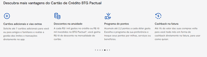 Vantagens do cartão de crédito BTG Pactual