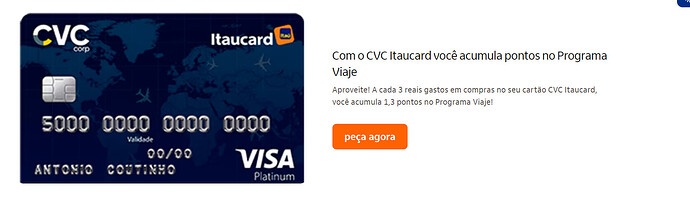 Cartão CVC Itaucard Visa Platinum