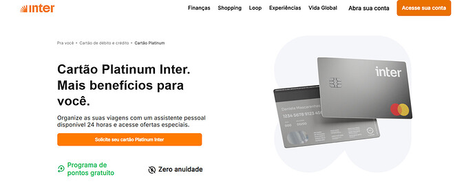 Cartão Inter Platinum sala VIP da direito a sala VIP?