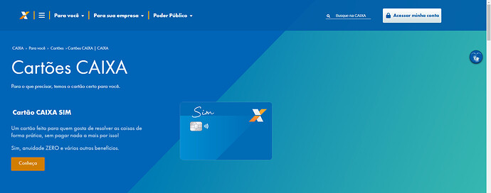 Cartão de Crédito Caixa Sim