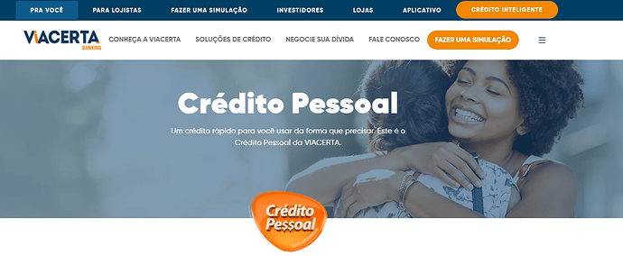 Página do site da Via Certa