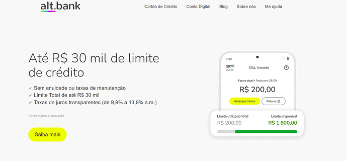 Cartão Alt Bank