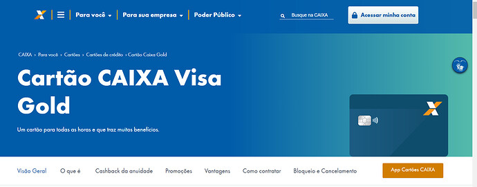 Cartão Caixa Gold Visa
