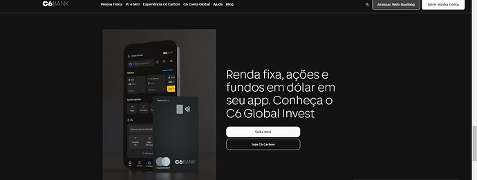 Quanto rende 1.000 reais no C6 Bank por mês?