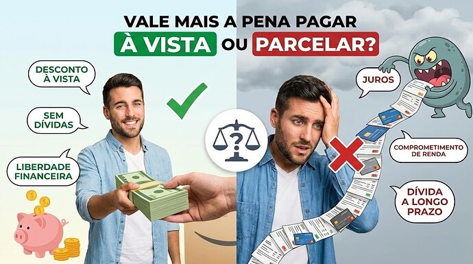 Vale mais a pena pagar à vista ou parcelar