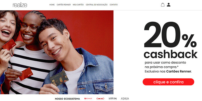 Página do site do Banco Realize